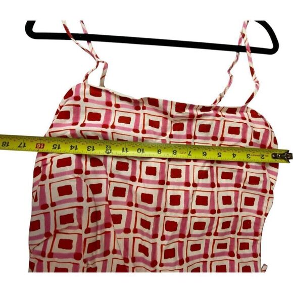 Zara Womens Mini Dress 2XL Red White Geometric Cut Out Square Neck NWOT - Picture 6 of 7